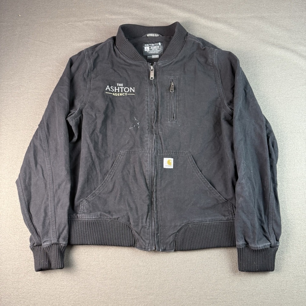 Carhartt Youth Jacket 0J2524-W Black Size Large 12-14 Rugged Flex Bomber